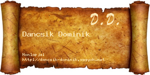 Dancsik Dominik névjegykártya